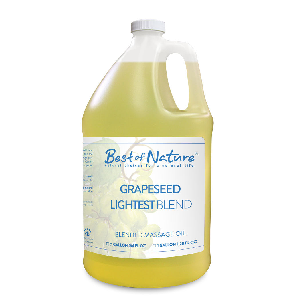 Grapeseed Lightest Blend Massage and Body Oil half gallon and gallon jug - Spa & Bodywork Market