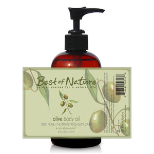 Best of Nature 100% Pure Olive Massage & Body Oil, Cold Pressed, Pomace, Unscented Moisturizer for Skin & Hair, Bath Oil