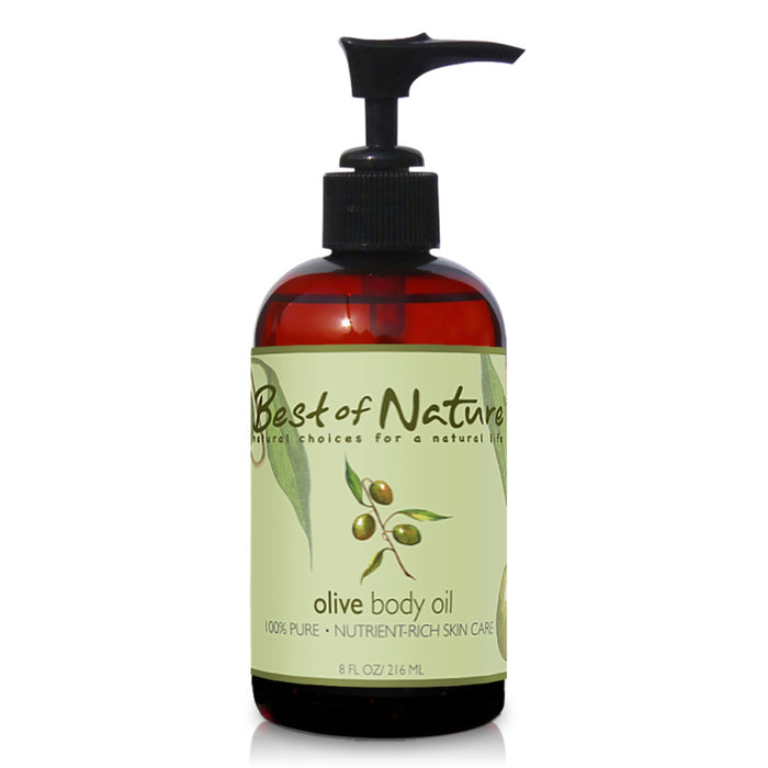 Best of Nature 100% Pure Olive Massage & Body Oil, Cold Pressed, Pomace, Unscented Moisturizer for Skin & Hair, Bath Oil