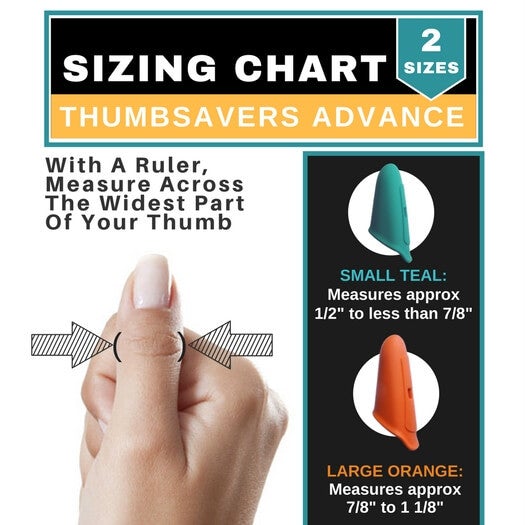 Thumbsavers Advance Massage Therapy Trigger Point Tool - Sizing Chart