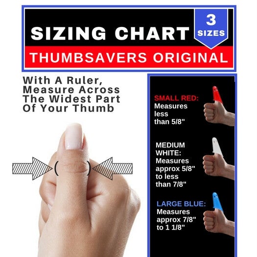 Thumbsavers Classic Massage Deep Tissue Therapy Tool Sizing Chart - Medium