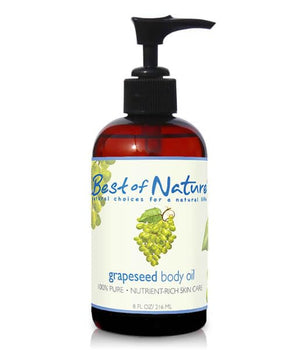 Best of Nature 100% Pure Grapeseed Massage & Body Oil | Fragrance-Free Natural Lightweight Non-Greasy Moisturizer for Hair, Skin, Face | Aromatherapy Carrier Oil for Essential Oils | 8 oz